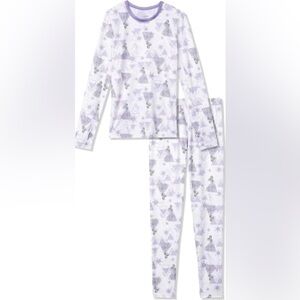 NWT-Cuddl Duds Purple Frozen Girls Thermal Underwear Long John- size 6/6x